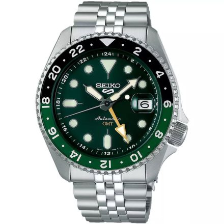 Seiko 5 Sports SKX GMT Bi-Colour Green férfi karóra SSK035K1